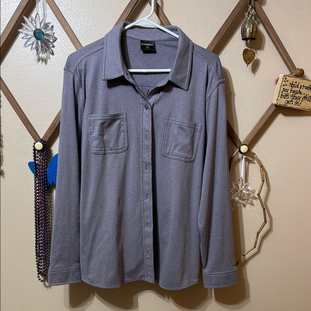 32 Degrees Women's Gray Button-Down Shirt